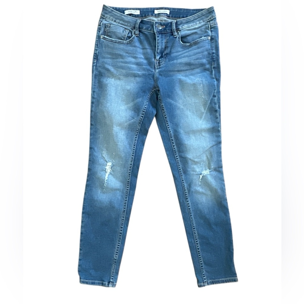 Vigoss Blue Skinny Jeans with Distressed Details